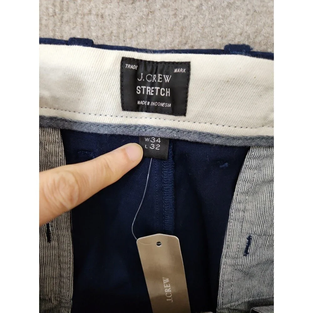 J Crew 484 Slim-fit Stretch Chino Pants Mens 34x32 Navy Blue NEW